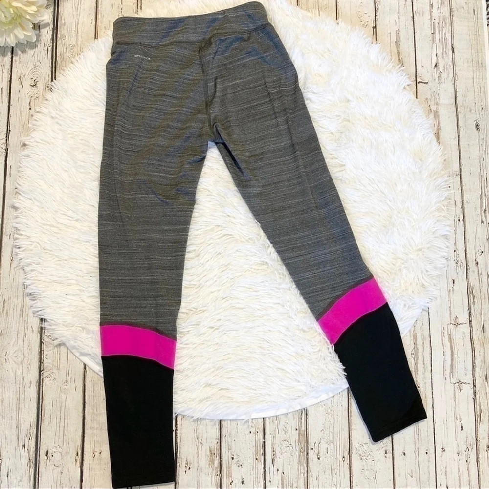 Reebok girls leggings grey pink black medium